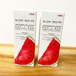 NIB GLOW RECIPE Bundle of Two PHA + BHA Pore Tight Toner Minis